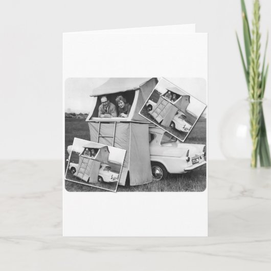 Vintage Car Camping Caravan Kaart (Voorkant)