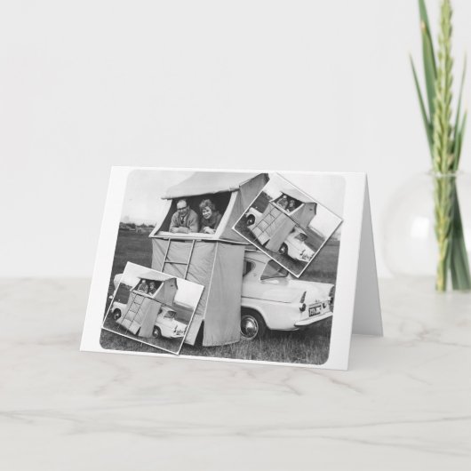 Vintage Car Camping Caravan Kaart (Voorkant)