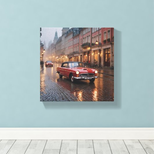 Vintage Car Canvas Afdruk (Insitu (Houten vloer))