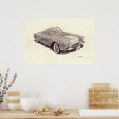 Vintage Car: Chevrolet Corvette Poster (Keuken)