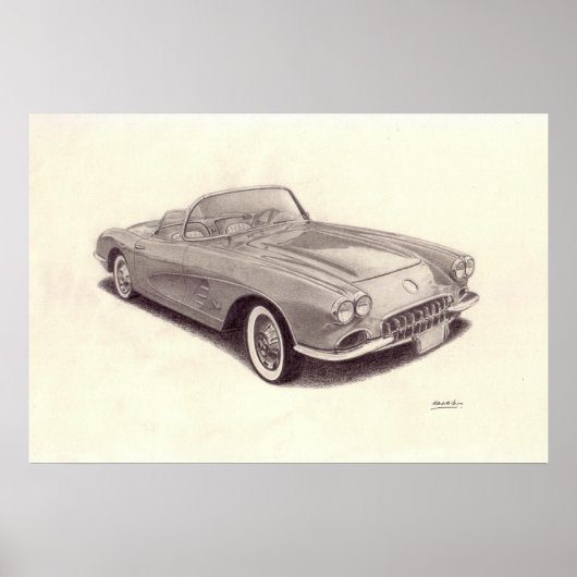 Vintage Car: Chevrolet Corvette Poster (Voorkant)