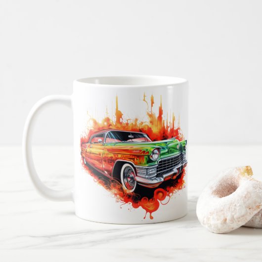 Vintage Car Coffee Mug Koffiemok (Met donut)