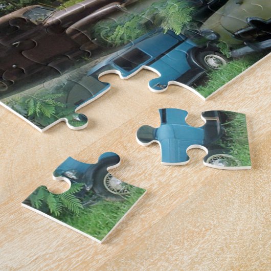Vintage Car Collage Puzzle Legpuzzel (Zijkant)