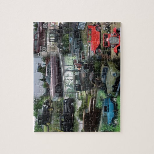 Vintage Car Collage Puzzle Legpuzzel (Verticaal)