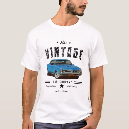 Vintage Car Company Blue GTO T-shirt (Voorkant)