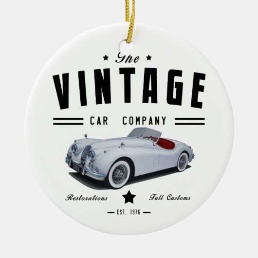 Vintage Car Company Jaguar Keramisch Ornament (Voorkant)