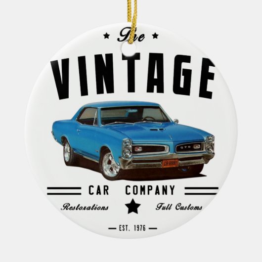 Vintage Car Company Keramisch Ornament (Voorkant)