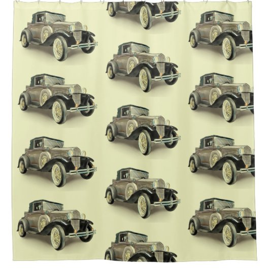 Vintage Car Douchegordijn (Voorkant)
