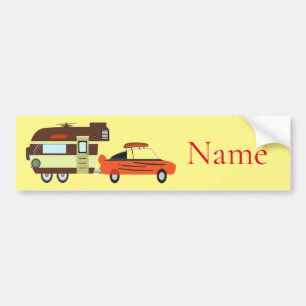 Vintage Car en Camper Thunder_Cove Bumpersticker
