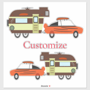 Vintage Car en Camper Thunder_Cove Sticker
