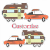 Vintage Car en Camper Thunder_Cove Sticker (Voorkant)