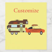 Vintage Car en Camper Thunder_Cove Wijn Etiket (Enkel label)