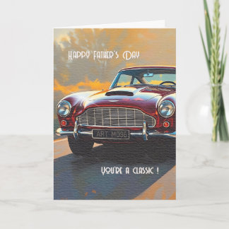 Vintage Car Father's Day Card Kaart