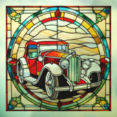 Vintage Car Faux Glas in lood Raamsticker (Vel 3)