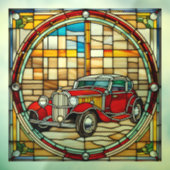 Vintage Car Faux Glas in lood Raamsticker (Vel 3)