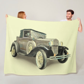 Vintage Car Fleece Deken