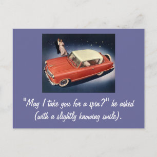 Vintage Car "Good Night, Irene!" Briefkaart