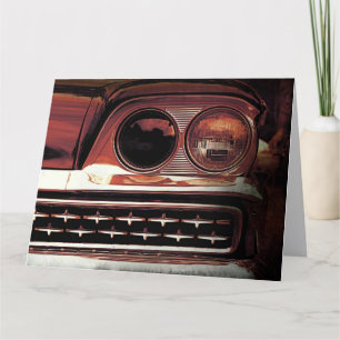 Vintage Car Grill Headlights Big Birthday Card Kaart