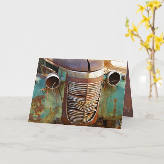 Vintage Car Grille Kaart (Gele Bloem)