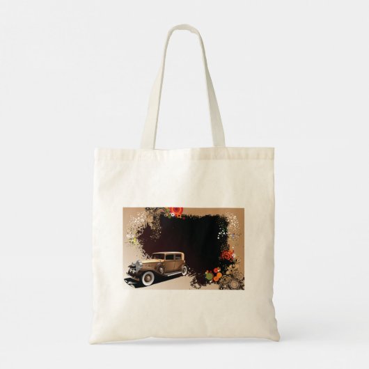 Vintage Car Grunge Canvas tas (Achterkant)