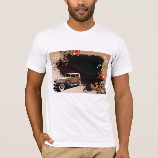 Vintage Car Grunge Mannen T-Shirt (Voorkant)
