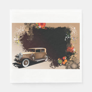 Vintage Car Grunge Paper Napkins Servet