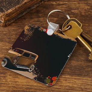Vintage Car Grunge Sleutelhanger