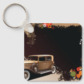 Vintage Car Grunge Sleutelhanger (Voorkant)