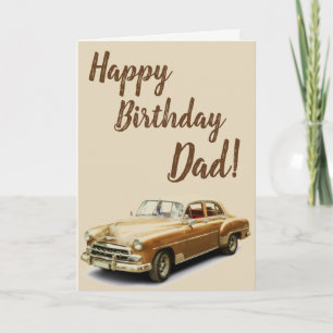 Vintage Car Happy Birthday Card voor Dads! Kaart