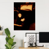 Vintage Car Headlight – Retro Automotive Glow Poster (Thuiskantoor)