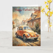 Vintage Car Kaart (Gele Bloem)