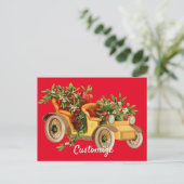Vintage Car Kerstmis Mistletoe Thunder_Cove Briefkaart (Staand voorkant)