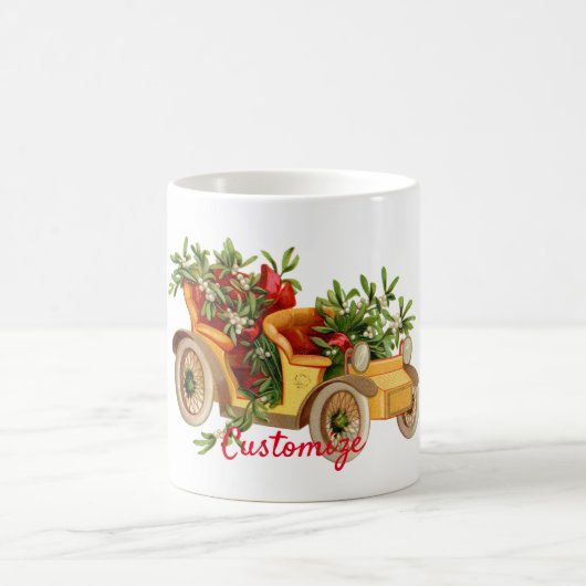 Vintage Car Kerstmis Mistletoe Thunder_Cove Koffiemok (Center)