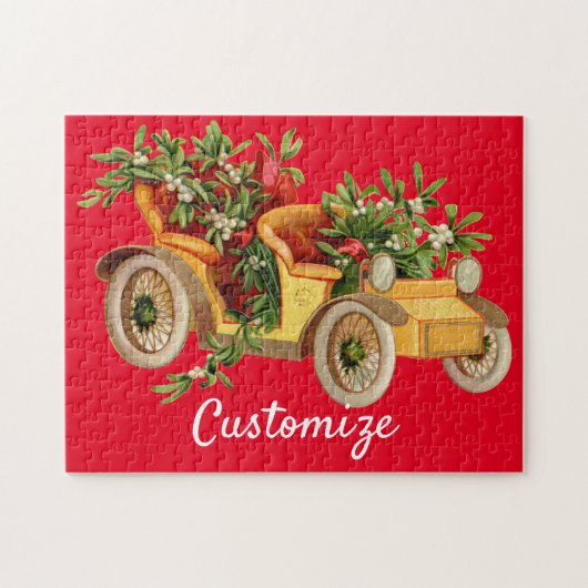 Vintage Car Kerstmis Mistletoe Thunder_Cove Legpuzzel (Horizontaal)