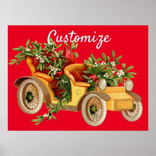 Vintage Car Kerstmis Mistletoe Thunder_Cove Poster (Voorkant)