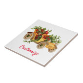 Vintage Car Kerstmis Mistletoe Thunder_Cove Tegeltje (Zijkant)