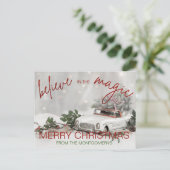 Vintage Car Kerstversier Foto Kerstmis Feestdagenkaart (Staand voorkant)