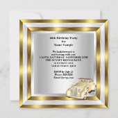 Vintage Car Mannen 60e verjaardag Gold White Kaart (Achterkant)