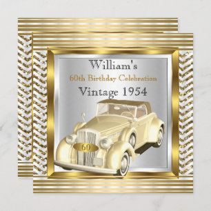 Vintage Car Mans 60e verjaardag Gold Silver 2 Kaart