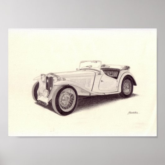 Vintage Car: MG TC Poster (Voorkant)