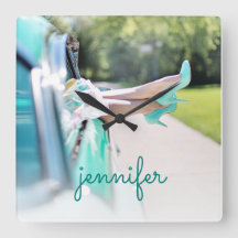 Vintage Car Mint Green High Heels Retro Girl