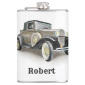 Vintage Car - Naam toevoegen - Heupfles (Voorkant)