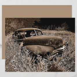 Vintage Car Old Antiek Sepia Rustic Decoupage