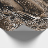 Vintage Car Old Antiek Sepia Rustic Decoupage Cadeaupapier (Hoek)