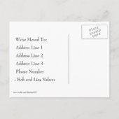 Vintage Car on Grey Stripes Adreswijziging Aankondigingskaart (Achterkant)