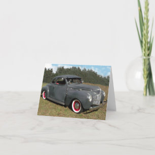 Vintage Car Photo Folded Note Kaart
