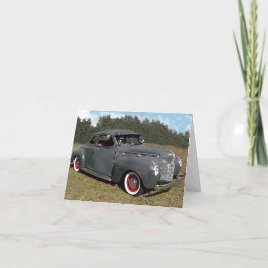 Vintage Car Photo Folded Note Kaart (Voorkant)