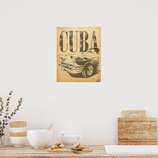 Vintage Car Poster (Keuken)