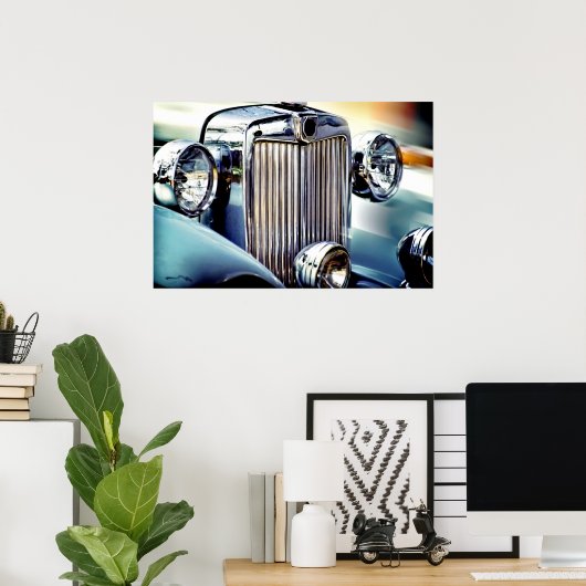 Vintage Car Poster (Thuiskantoor)