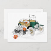 Vintage Car Pumpkin Harvest Briefkaart (Voorkant / Achterkant)